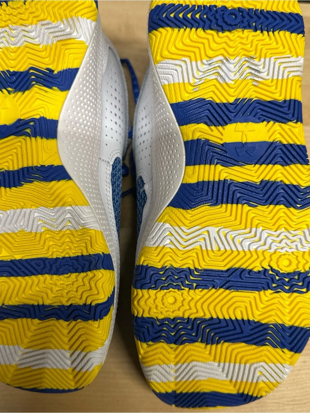 Under Armour Kids Blue, Yellow & White Athletic Sneakers Step Curry’s